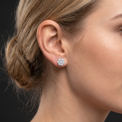 Luxurious Platinum-Plated S925 Sterling Silver Moissanite Earrings & Necklace Set