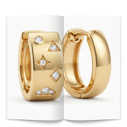 Luxurious Minimalist Jewelry Gold-Plated S925 Sterling Silver Star Moissanite Earrings