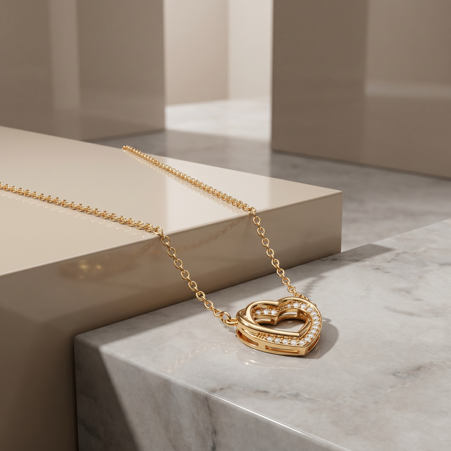 Intertwined Hearts Necklace — 18K Gold Plated S925 Silver | Gift for Her