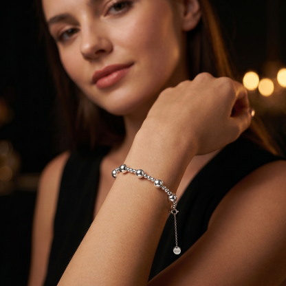 Bracelet 925 Sterling Silver Cat'S Eye Shining High-End Adjustable