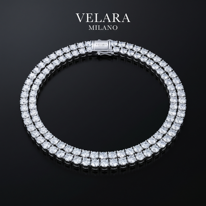 Tennis Necklace – S925 Sterling Silver Round-Cut CZ Necklace White Gold Chain