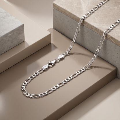 Silver Figaro Chain with Sterling Links S925
