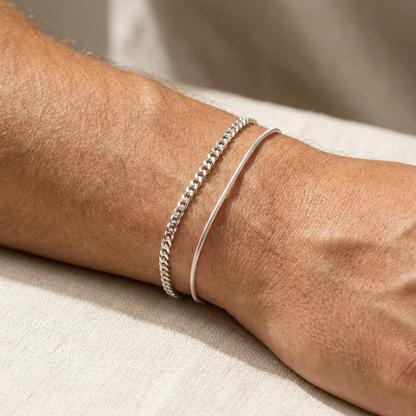 Double-Layer Men's Bracelet – 925 Sterling Silver