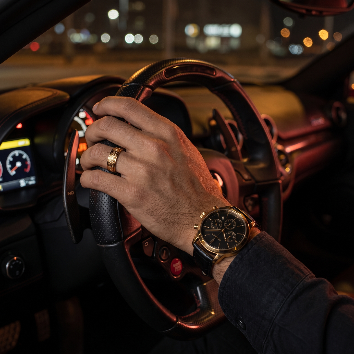 Men's Vintage Pattern Gold Ring – Titanium Steel Band