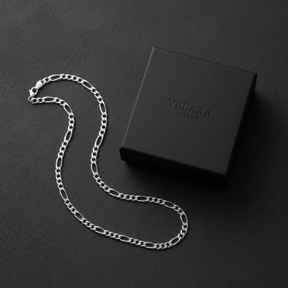 Silver Figaro Chain with Sterling Links 22" · S925