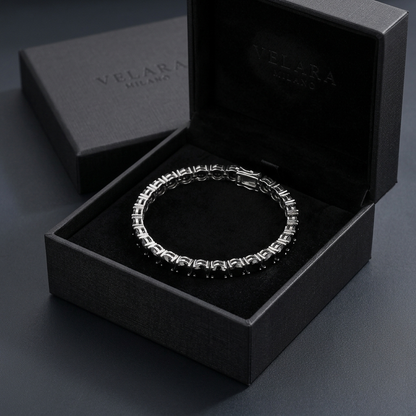 S925 Sterling Silver Tennis Bracelet with Black Moissanite -2mm