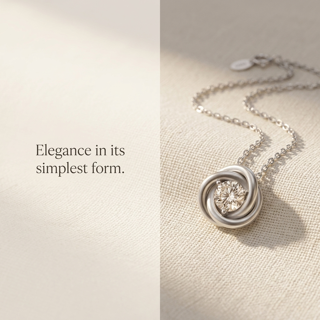 Spiral Moissanite Pendant Necklace | Platinum-Plated 925 Silver