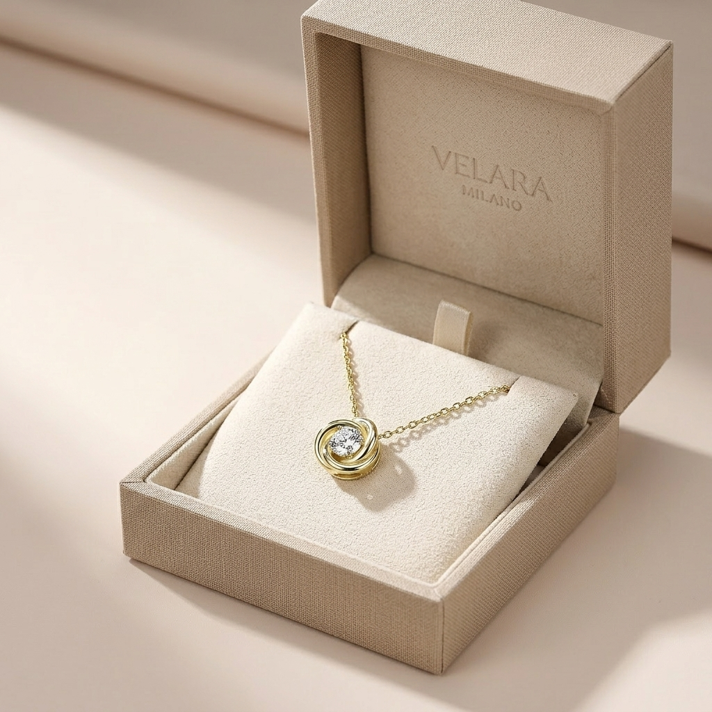 Spiral Moissanite Pendant Necklace | Platinum-Plated 925 Silver