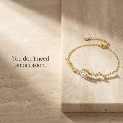 Velara Milano vine branch bracelet product photo on travertine surface