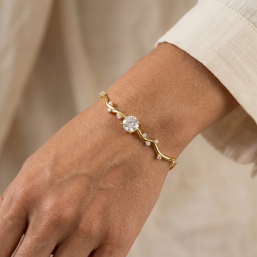 Velara Milano vine branch bracelet wrist close-up macro