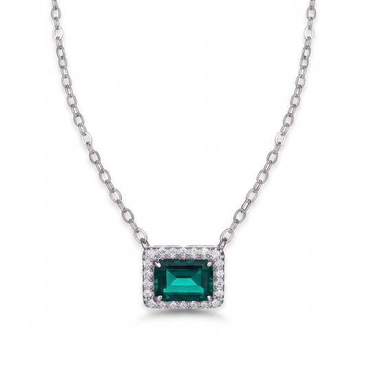 Smeraldo Halo Necklace white background e-commerce hero