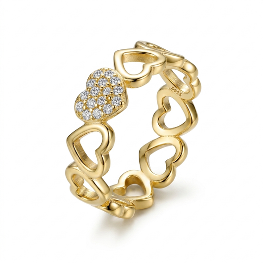 Heart Link Moissanite Ring | Velara Milano