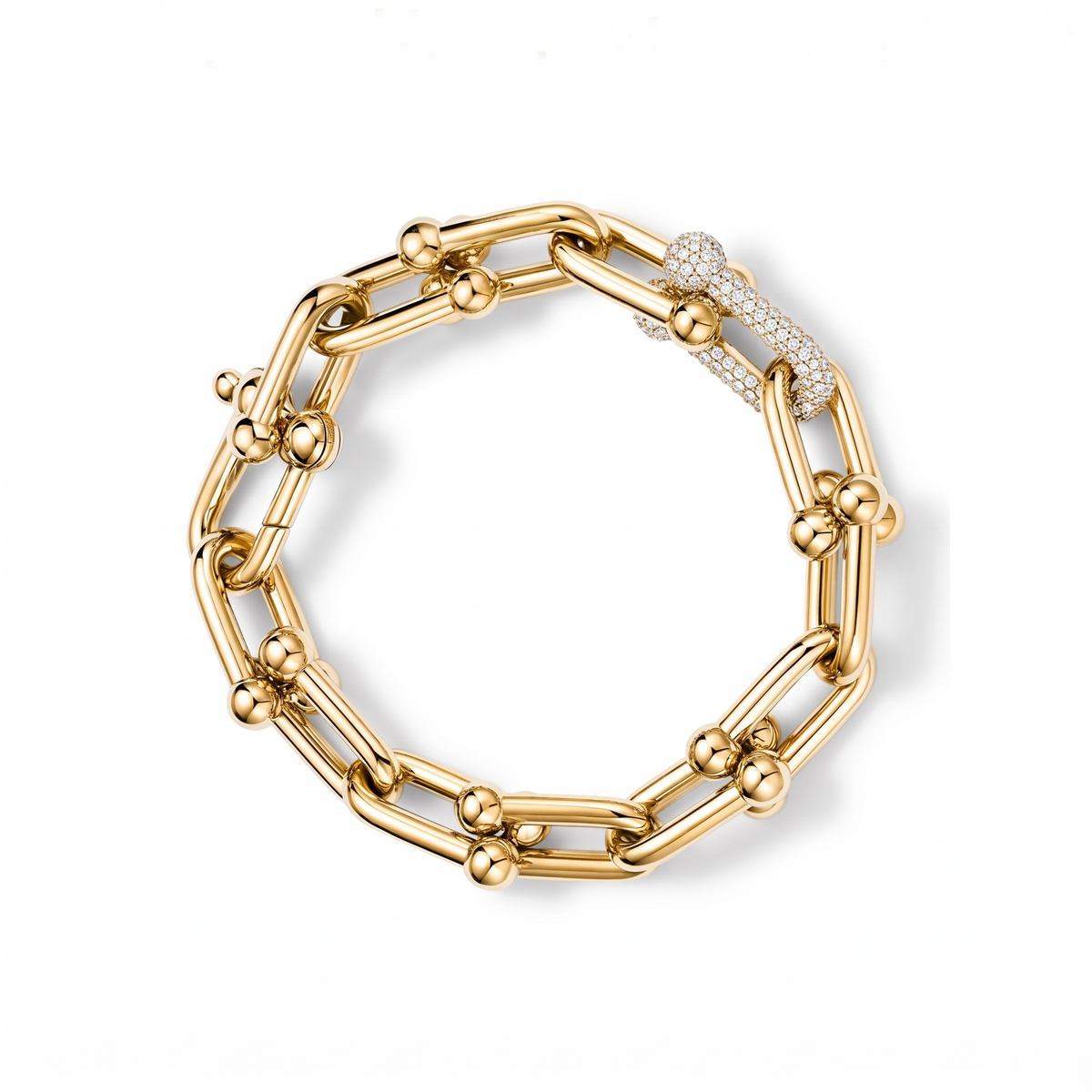 S925 Sterling Silver U-Shaped Bracelet for Women – 18K Rose Gold