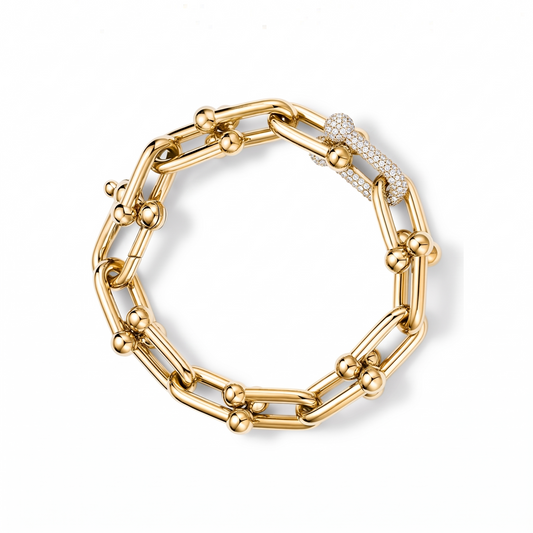 S925 Sterling Silver U-Shaped Bracelet for Women – 18K Rose Gold