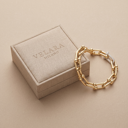 S925 Sterling Silver U-Shaped Bracelet for Women – 18K Rose Gold