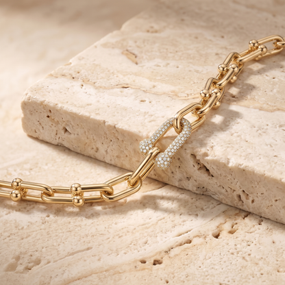 S925 Sterling Silver U-Shaped Bracelet for Women – 18K Rose Gold