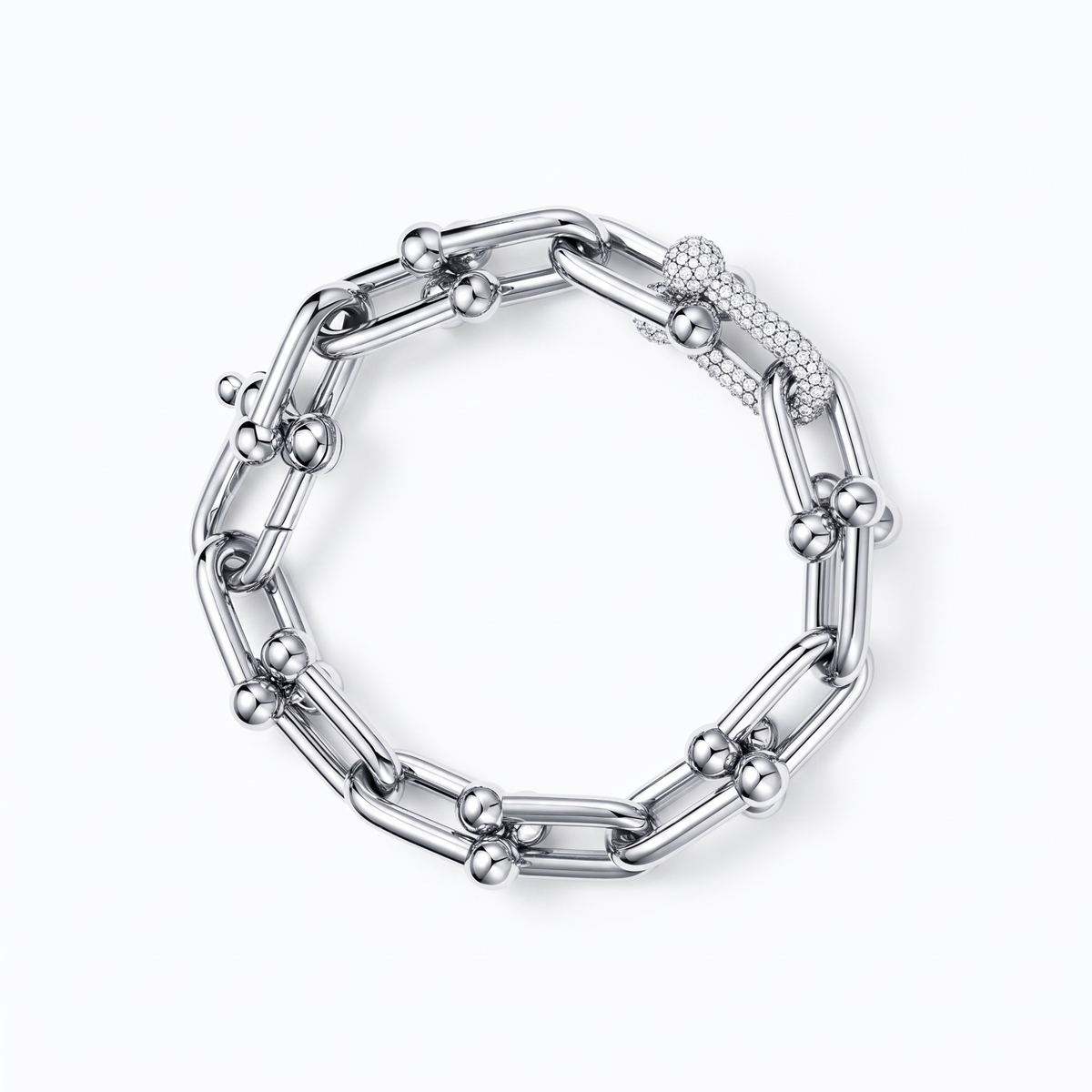 S925 Sterling Silver U-Shaped Bracelet for Women – 18K Rose Gold
