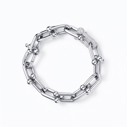 S925 Sterling Silver U-Shaped Bracelet for Women – 18K Rose Gold